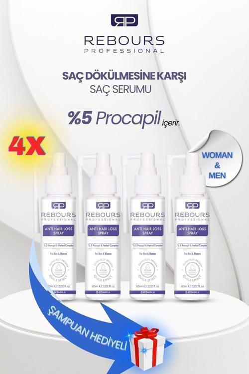 Saç Derisi Saç Dökülmesi Karşıtı Procapil Biberiye Suyu Biotin Sprey Serum 4 X 60 Ml