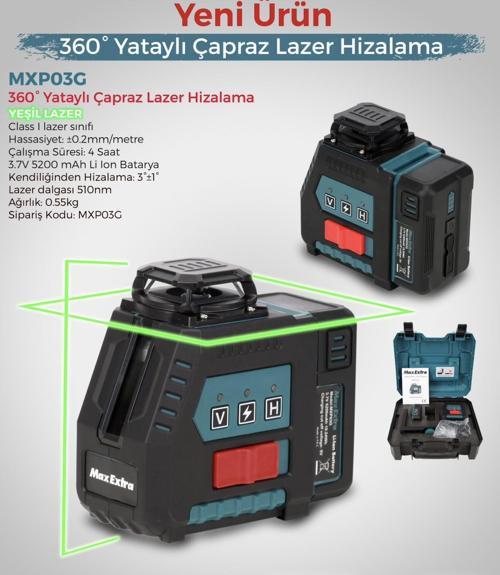 MXP03G 360° Yataylı Çapraz Lazer Hizalama