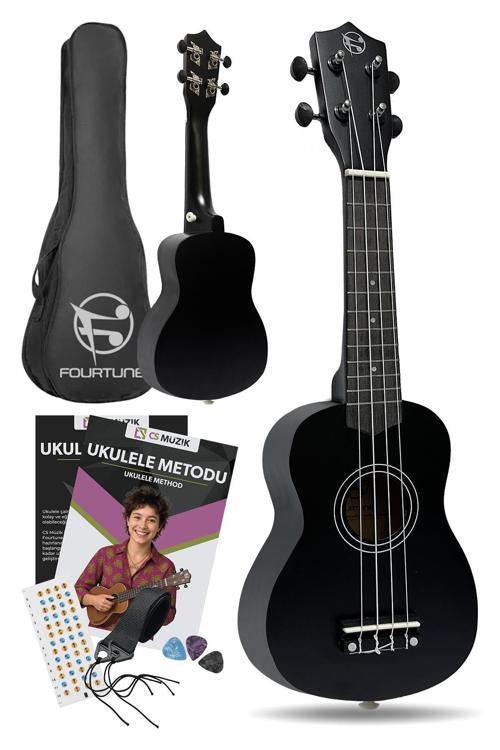 Nova UKS-21BK Gül Ağacı Siyah Soprano Ukulele Seti