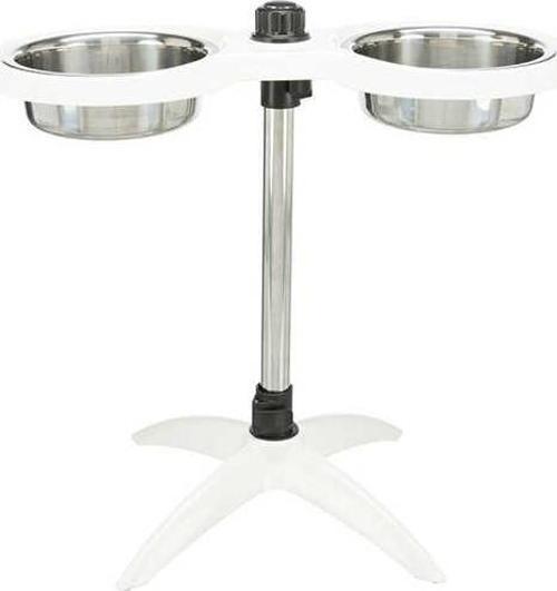 Köpek Melamin ve Çelik Ayaklı Mama ve Su Kabı 2x1.6 Lt Beyaz