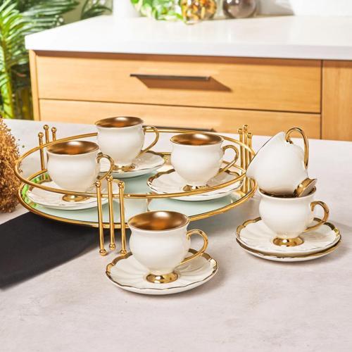 Exclusive Beyaz 6 Kişilik Kahve Fincan Takımı 90 ml