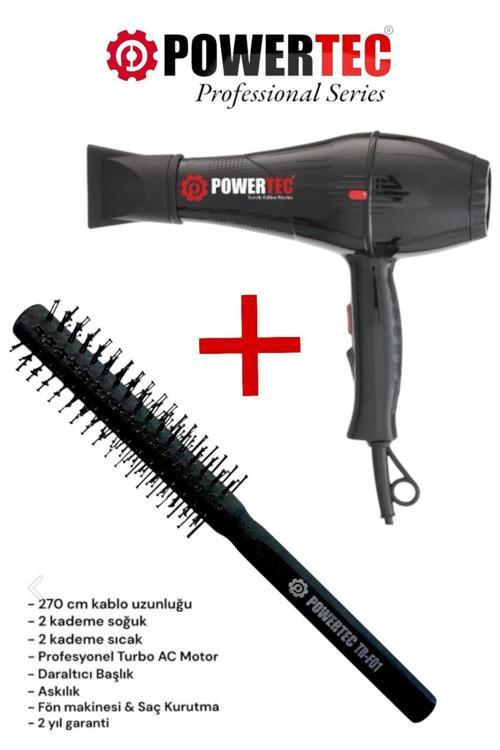 TR-701 Profesyonel Fön Makinesi + Profesyonel Berber Fön Fırçası