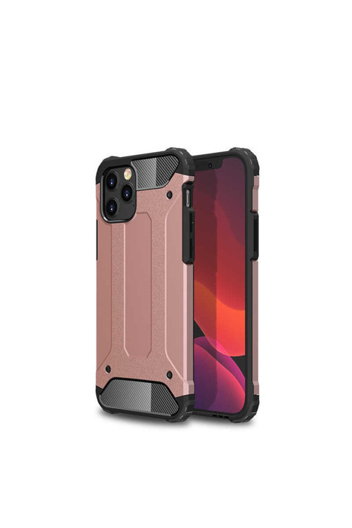 Apple Iphone 12 Pro Uyumlu Kılıf Crash Silikon Kapak (Rose Gold)