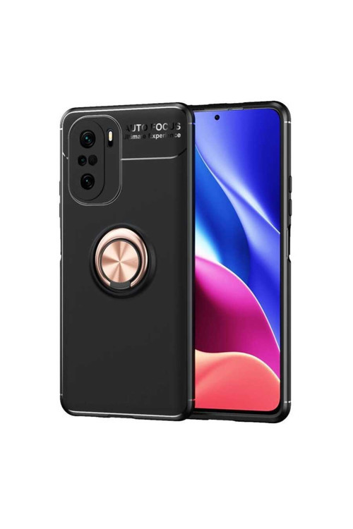 Xiaomi Mi 11İ Kılıf Ravel Silikon Kapak - Siyah-Rose Gold
