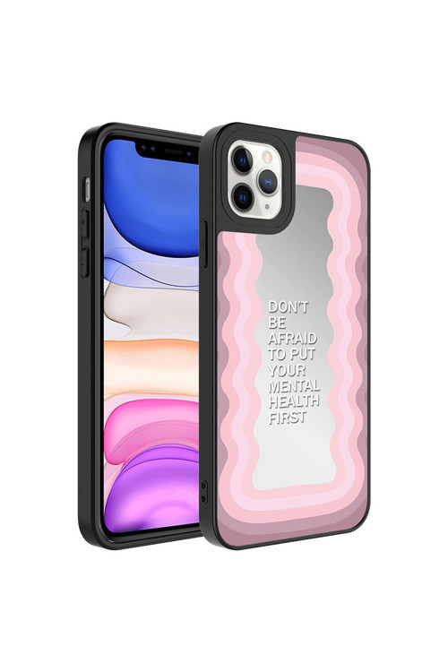 İphone 11 Pro Uyumlu Aynalı Desenli Kamera Korumalı Parlak Mkc Mirror Kılıf-Ayna