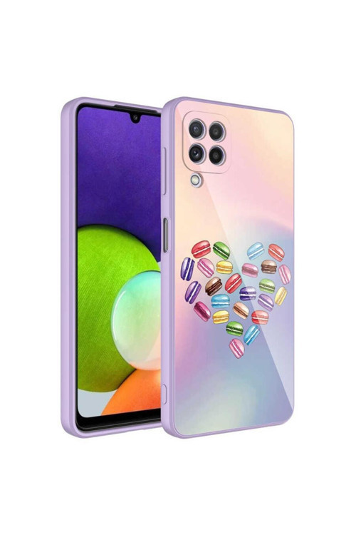 Galaxy M12 Kılıf Kamera Korumalı Desenli Sert Silikon Epoksi Kapak