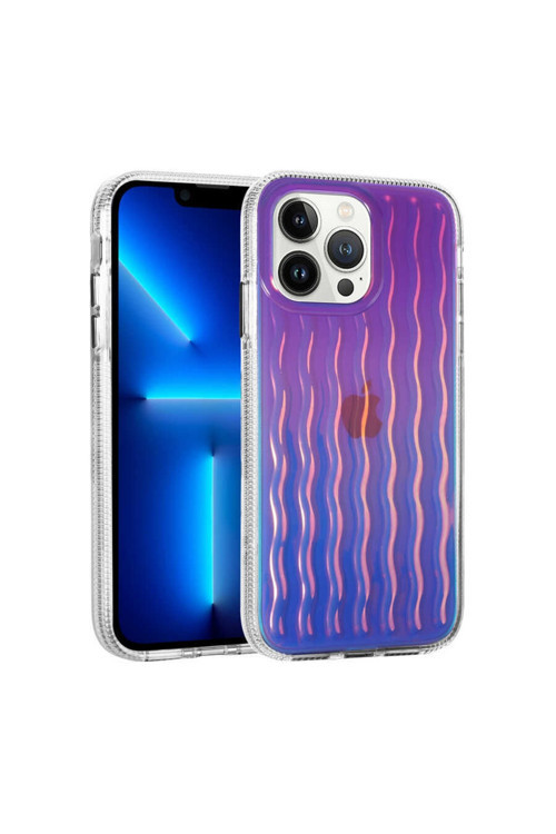 Apple Iphone 12 Pro Uyumlu Kılıf Kabartmalı Dalga Tasarımlı Silikon Ismira Kapak (No10)
