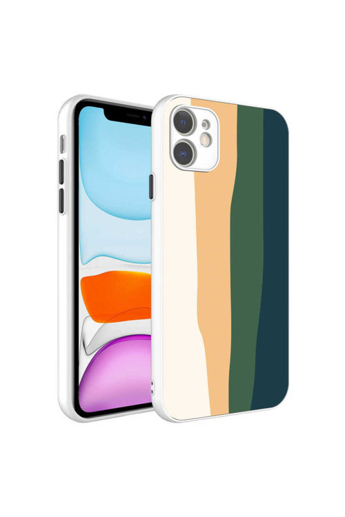 İphone 11 Uyumlu Kamera Korumalı Renkli Temperli Brt X-Cam Kılıf-No1