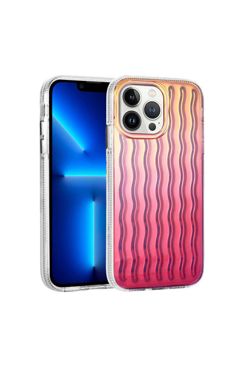 Apple Iphone 12 Pro Uyumlu Kılıf Kabartmalı Dalga Tasarımlı Silikon Ismira Kapak (No8)