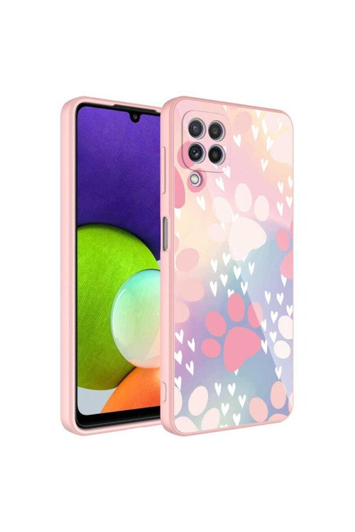 Galaxy M12 Kılıf Kamera Korumalı Desenli Sert Silikon Epoksi Kapak
