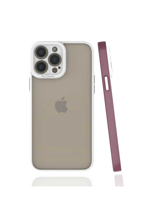 Ezotech Apple Iphone 13 Pro Max Uyumlu Kılıf Mima Kapak (Mürdüm)