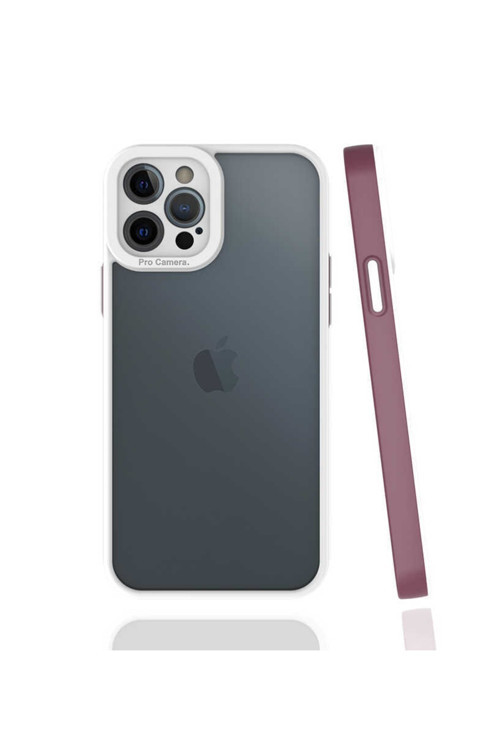 Apple Iphone 12 Pro Uyumlu Kılıf Mima Kapak (Mürdüm)