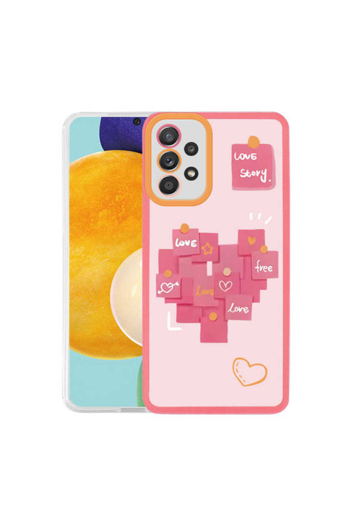 Galaxy A72 Kılıf M-Fit Desenli Kapak-Love Story No2