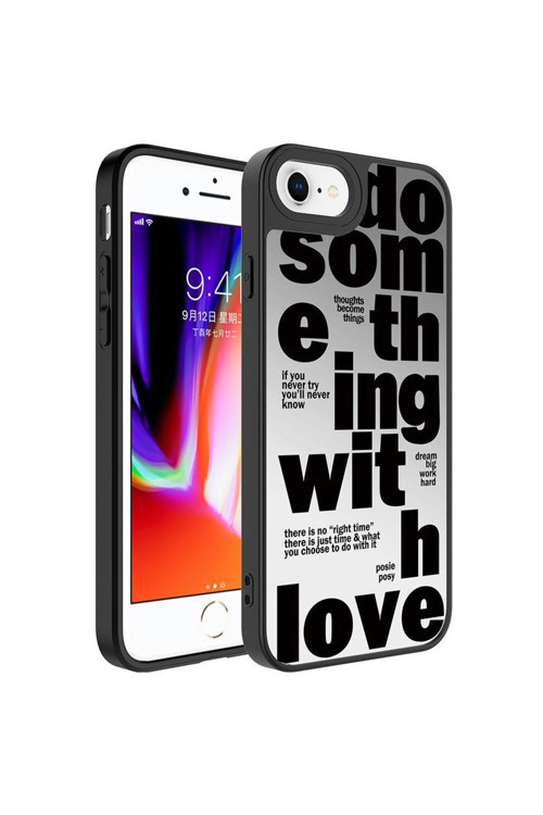 Apple İphone 7 Kılıf Aynalı Desenli Kamera Korumalı Parlak Mirror Kapak