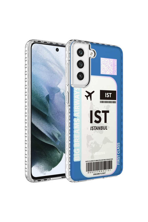 Galaxy S21 Fe Rhn Airbag Kenarlı Renkli Desenli Silikon Rhn Elegans Kılıf-No4