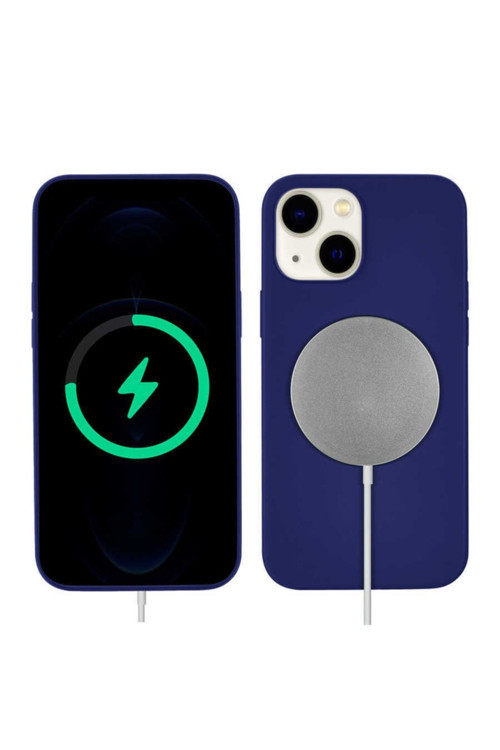İphone 13 Uyumlu Mkc Silksafe Wireless Kılıf-Mavi