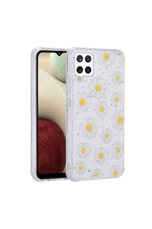 Galaxy M33 Kılıf Simli Desenli Kamera Korumalı Parlak Popy Kapak