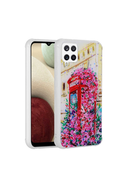 Galaxy M33 Kılıf Simli Desenli Kamera Korumalı Parlak Popy Kapak