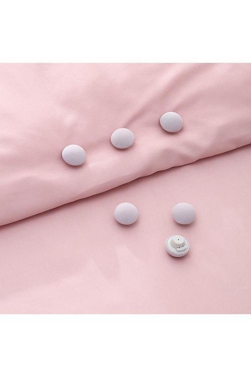 Pratik 4'Lü Mantar Pembe Yorgan Sabitleyici Iğne Klips Çarşaf Yorgan Kılıfı Sabitleyici