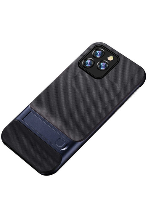 Apple Iphone 12 Pro Uyumlu Kılıf Standlı Verus Kapak (Mavi)