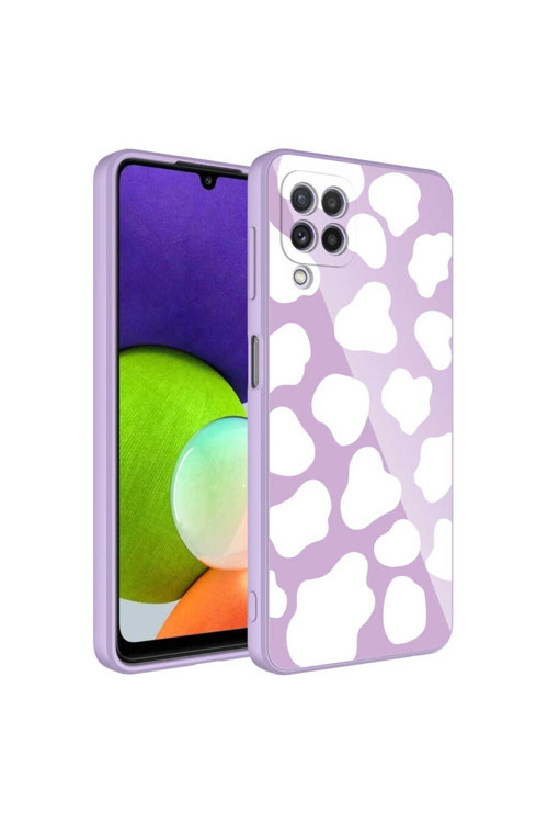 Galaxy M22 Kılıf Kamera Korumalı Desenli Sert Silikon Epoksi Kapak