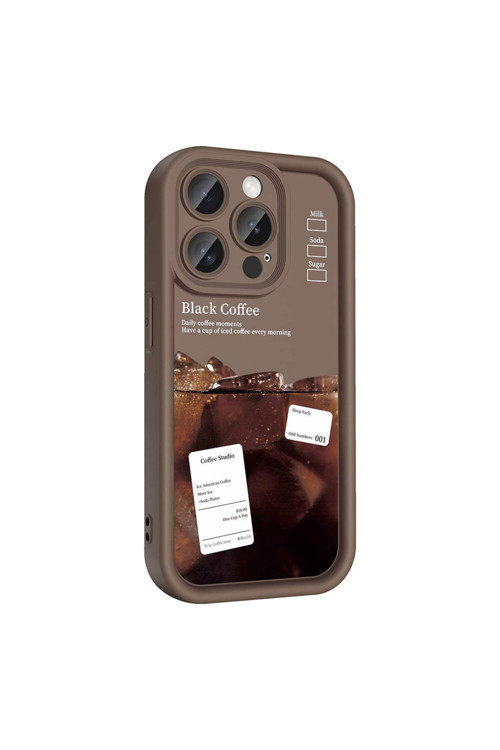 İphone 15 Pro Kılıf Kamera Korumalı Baskılı Arka Yüzey N7Th Klas Kapak - Koyu Kahve