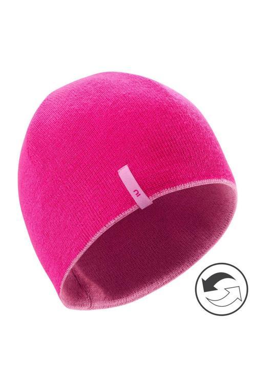 Çocuk Kayak Beresi - Çift Taraflı - Pembe- Isı Yalıtımlı Dgstr