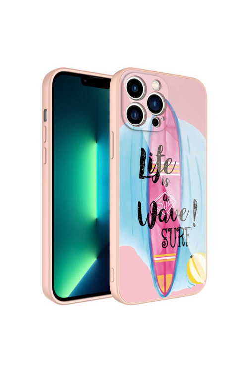 İphone 13 Pro Uyumlu Kamera Korumalı Desenli Sert Silikon Epoksi Kılıf-No10