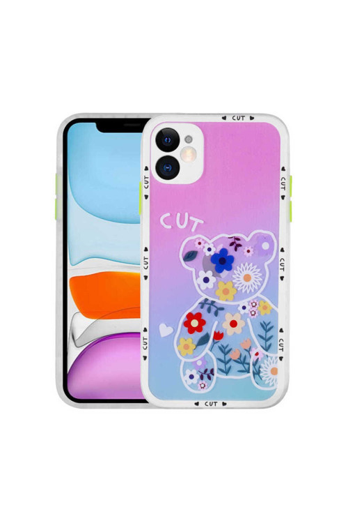 Uyumlu Apple İphone 11 Kılıf Kamera Korumalı Desenli Sert Hess Kapak