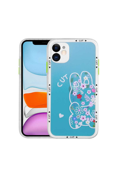 Uyumlu Apple İphone 11 Kılıf Kamera Korumalı Desenli Sert Hess Kapak