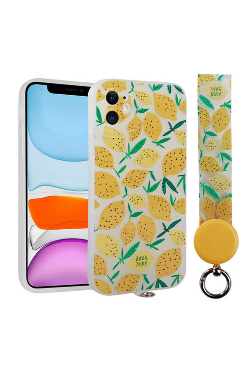 Uyumlu Apple İphone 11 Kılıf Desenli El Askılı İpli Arte Silikon Kapak