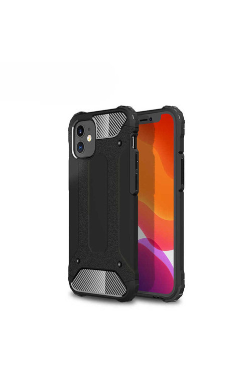 İphone 12 Uyumlu Crash Silikon Kılıf-Siyah
