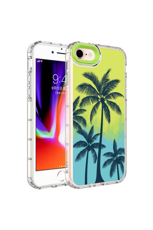 İphone 8 Kılıf Kamera Korumalı Renkli Desenli Sert Silikon Korn Kapak - No8