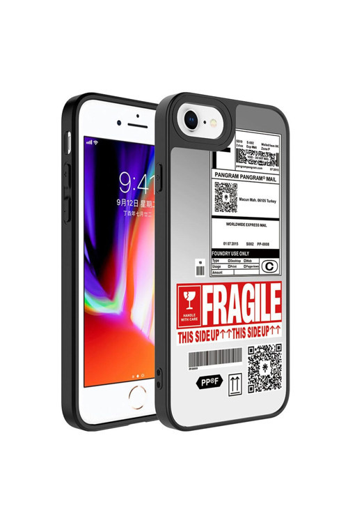 İphone Se 2022 Uyumlu Aynalı Desenli Kamera Korumalı Parlak Mkc Mirror Kılıf-Fragile