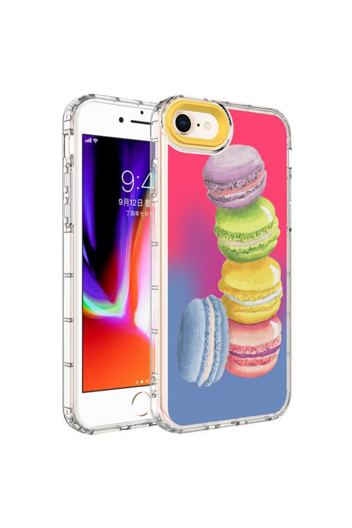 Apple Iphone Se 2022 Kılıf Kamera Korumalı Renkli Desenli Sert Silikon Korn Kapak - No12