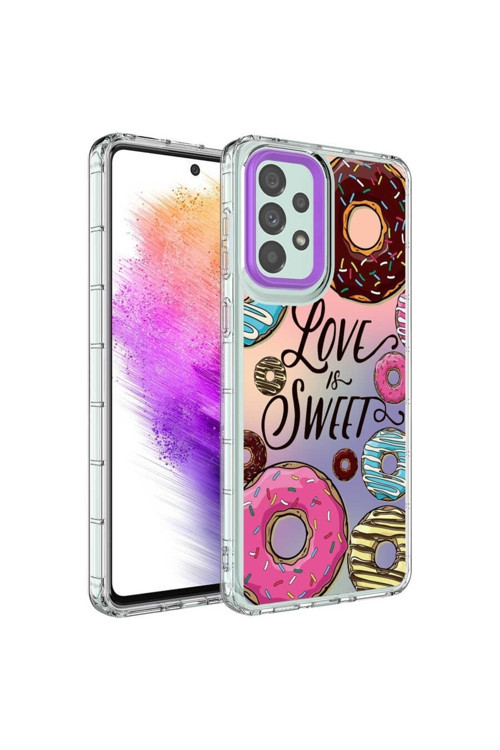 Galaxy A13 4G Kılıf Kamera Korumalı Renkli Desenli Sert Silikon Korn Kapak
