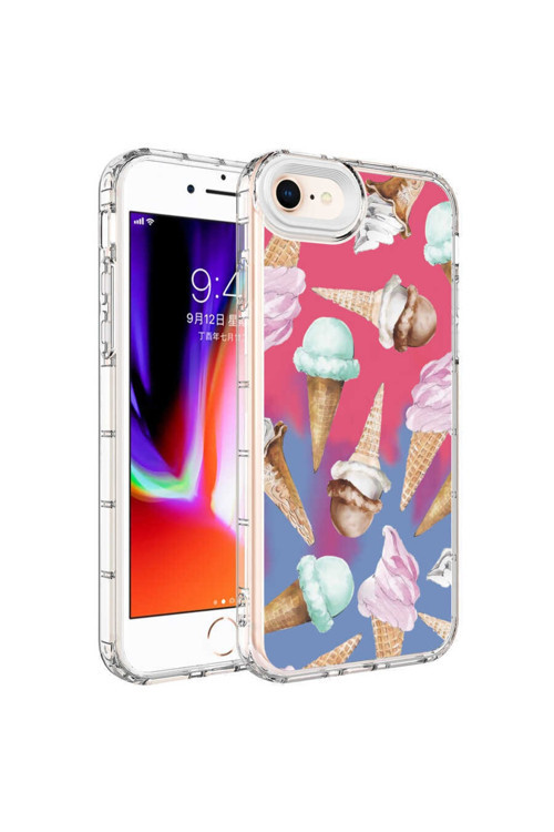 Apple Iphone Se 2022 Kılıf Kamera Korumalı Renkli Desenli Sert Silikon Korn Kapak - No9