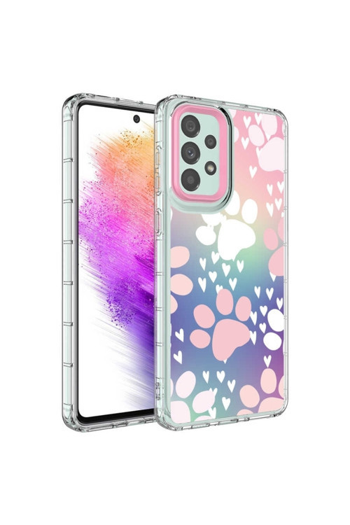 Galaxy A13 4G Kılıf Kamera Korumalı Renkli Desenli Sert Silikon Korn Kapak