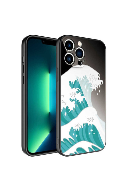 İphone 13 Pro Uyumlu Kamera Korumalı Desenli Sert Silikon Bto Epoksi Kılıf-No9