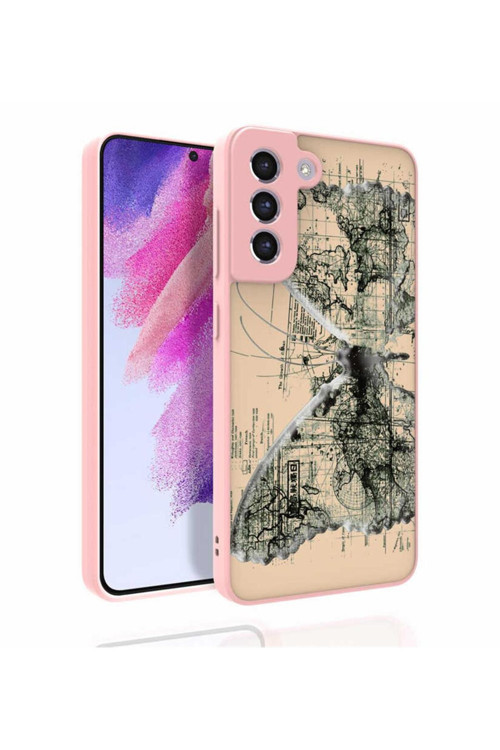 Galaxy S21 Fe Kılıf Desenli Kamera Korumalı Parlak Nora Kapak