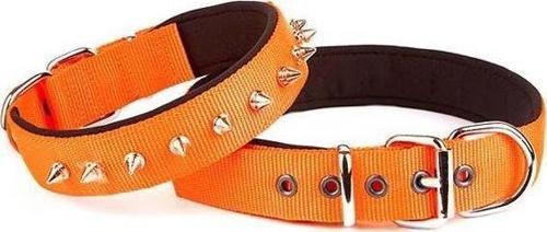 Comfort Dokuma Çivili Köpek Boyun Tasması Medium Turuncu 3x42-50 Cm - KONG
