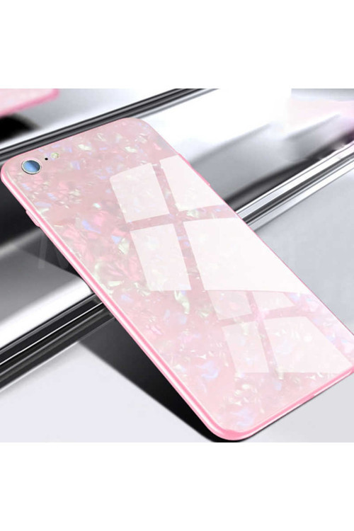 Apple Iphone Se 2022 Kılıf Marbel Cam Silikon - Rose Gold