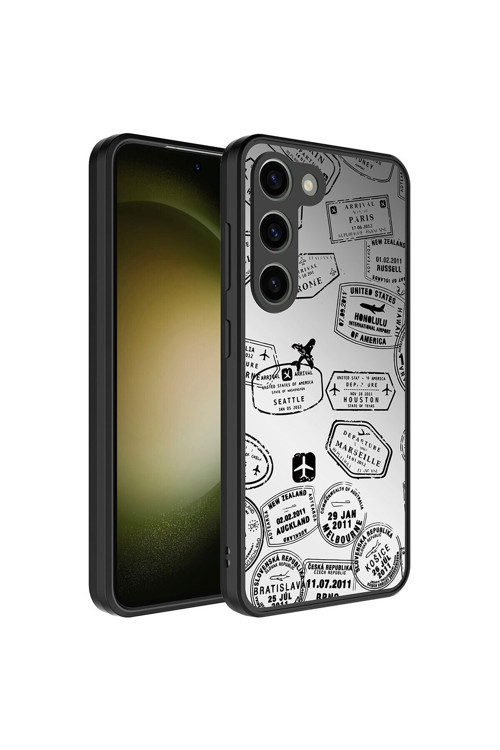 Galaxy S23 Plus Kılıf Aynalı Desenli Kamera Korumalı Parlak Mirror Kapak