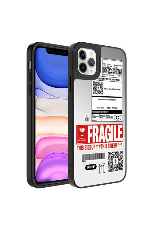 İphone 11 Pro Uyumlu Aynalı Desenli Kamera Korumalı Parlak Mkc Mirror Kılıf-Fragile