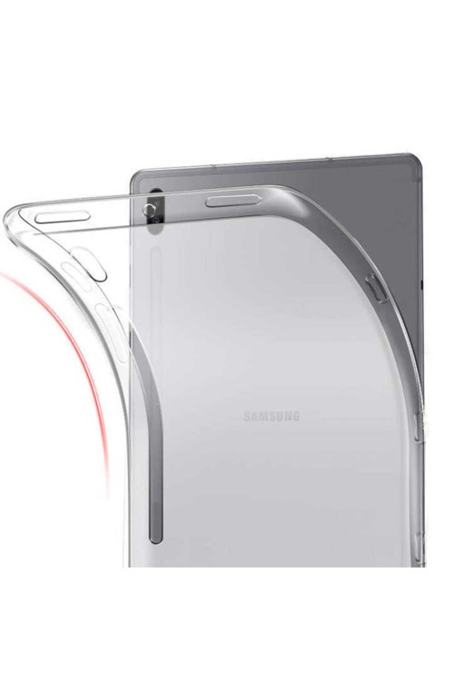 Galaxy Tab S7 Plus T970 Kılıf Tablet Süper Silikon Kapak Renk Renksiz