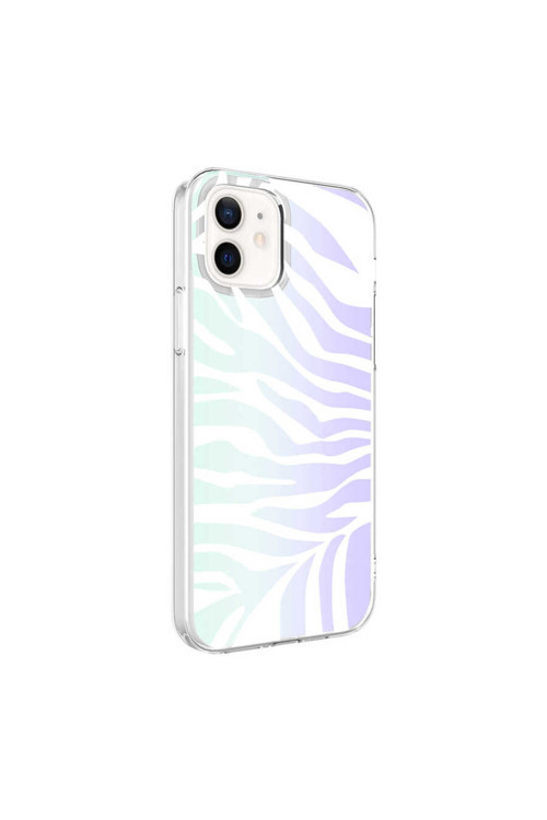 İphone 12 Uyumlu Adamaxaksesuar M - Blue Desenli Kapak - Zebra No1