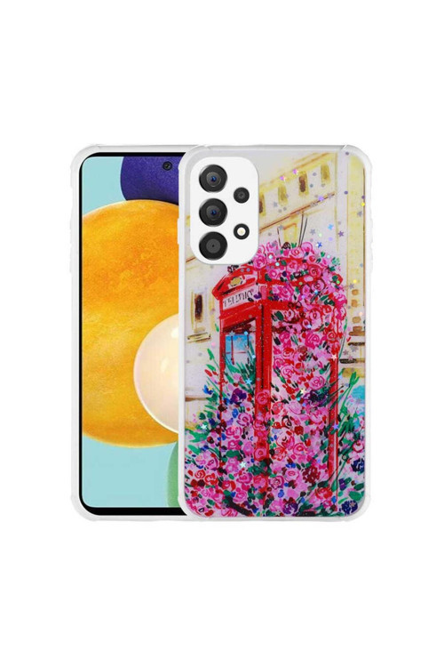Galaxy A53 5G Kılıf Simli Desenli Kamera Korumalı Parlak Popy Kapak