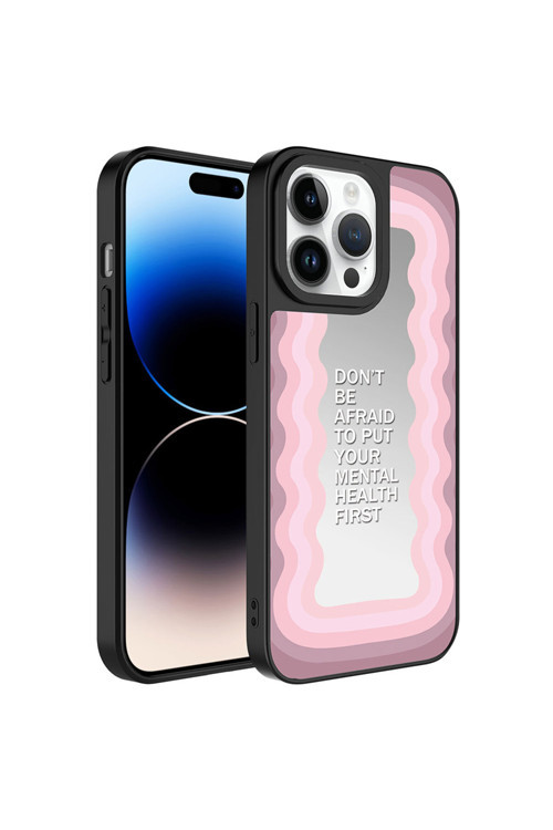 İphone 14 Pro Max Uyumlu Aynalı Desenli Kamera Korumalı Parlak Csm Mirror Kılıf-Ayna