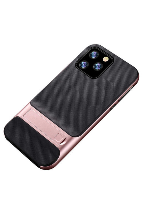 Apple Iphone 11 Pro Max Uyumlu Kılıf Standlı Verus Kapak (Rose Gold)