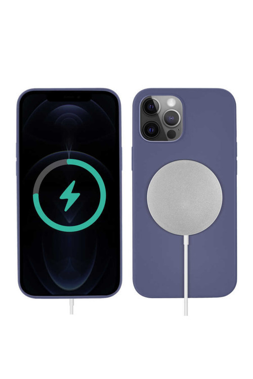 Apple Iphone 13 Pro Uyumlu Kılıf Silksafe Wireless Kapak (Mor)